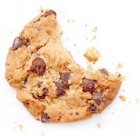 image of a half-eaten cookie